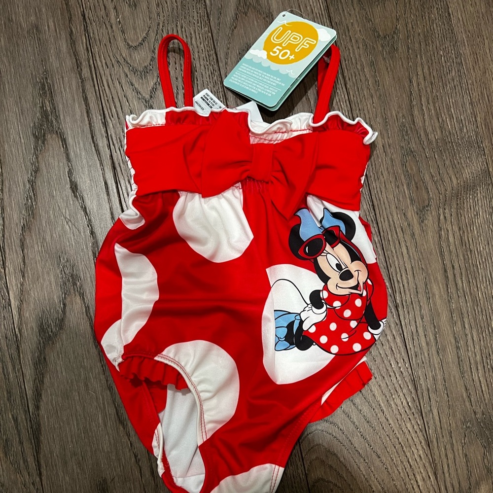 Girls Minnie Mouse Swimsuit